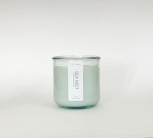 Load image into Gallery viewer, Sea Mist natural wax candle in a green tinted recycled jar on a white background, hand-poured in Wilmington, North Carolina.