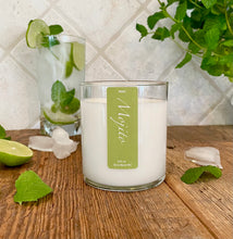 Load image into Gallery viewer, Hand made mint mojito cocktail candle