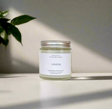 Load image into Gallery viewer, Havana candle on smooth stone surface with a plant in a modern urban design elements.