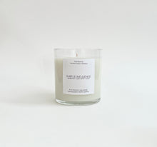 Load image into Gallery viewer, Subtle Influence natural wax candle on a white background, hand-poured in Wilmington, North Carolina
