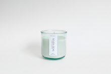 Load image into Gallery viewer, Seven Seas natural wax candle in a green tinted recycled jar on a white background, hand-poured in Wilmington, North Carolina
