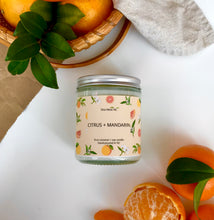 Load image into Gallery viewer, Citrus and mandarin soy candle scented 
